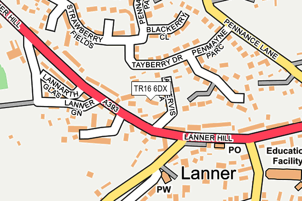 TR16 6DX map - OS OpenMap – Local (Ordnance Survey)