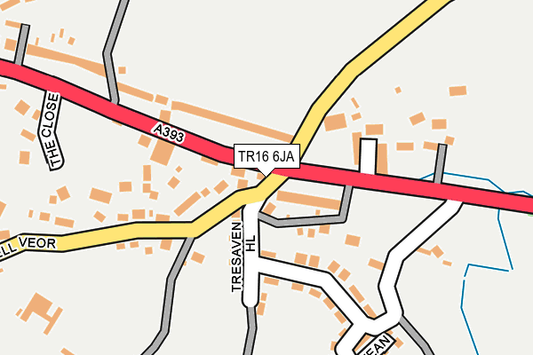 TR16 6JA map - OS OpenMap – Local (Ordnance Survey)