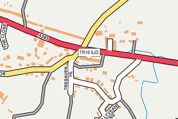 TR16 6JD map - OS OpenMap – Local (Ordnance Survey)