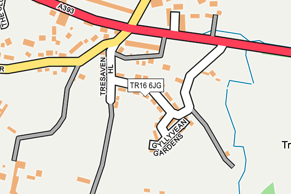 TR16 6JG map - OS OpenMap – Local (Ordnance Survey)