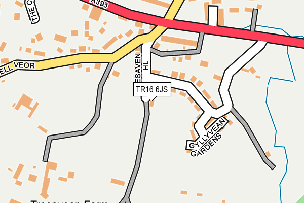 TR16 6JS map - OS OpenMap – Local (Ordnance Survey)