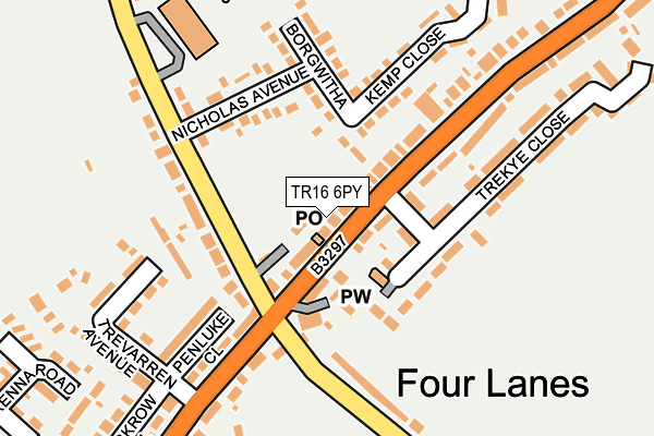 TR16 6PY map - OS OpenMap – Local (Ordnance Survey)