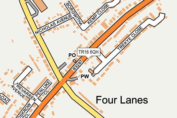 TR16 6QH map - OS OpenMap – Local (Ordnance Survey)