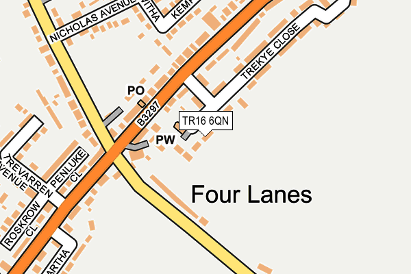 TR16 6QN map - OS OpenMap – Local (Ordnance Survey)