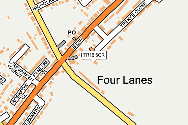 TR16 6QR map - OS OpenMap – Local (Ordnance Survey)