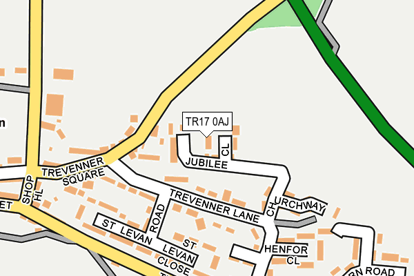 TR17 0AJ map - OS OpenMap – Local (Ordnance Survey)