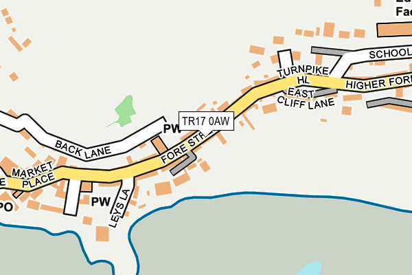 TR17 0AW map - OS OpenMap – Local (Ordnance Survey)