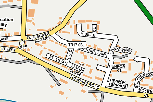 TR17 0BL map - OS OpenMap – Local (Ordnance Survey)