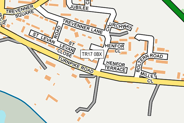 TR17 0BX map - OS OpenMap – Local (Ordnance Survey)