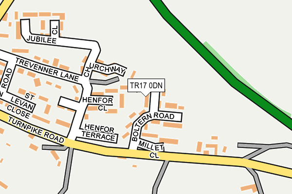 TR17 0DN map - OS OpenMap – Local (Ordnance Survey)