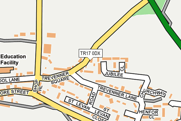 TR17 0DX map - OS OpenMap – Local (Ordnance Survey)