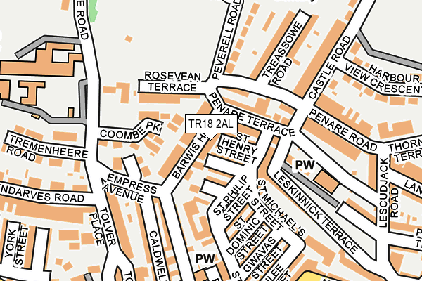 TR18 2AL map - OS OpenMap – Local (Ordnance Survey)