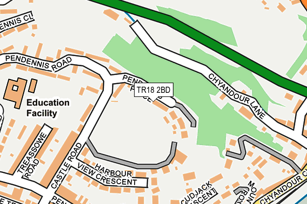 TR18 2BD map - OS OpenMap – Local (Ordnance Survey)