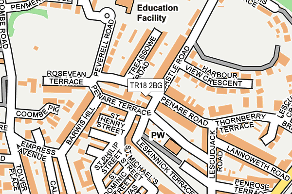 TR18 2BG map - OS OpenMap – Local (Ordnance Survey)