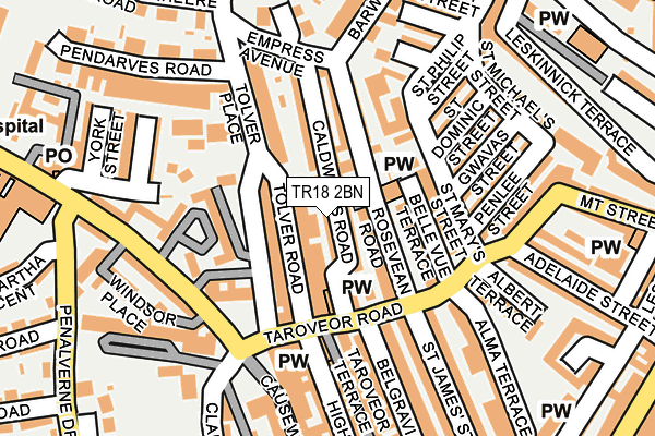 TR18 2BN map - OS OpenMap – Local (Ordnance Survey)