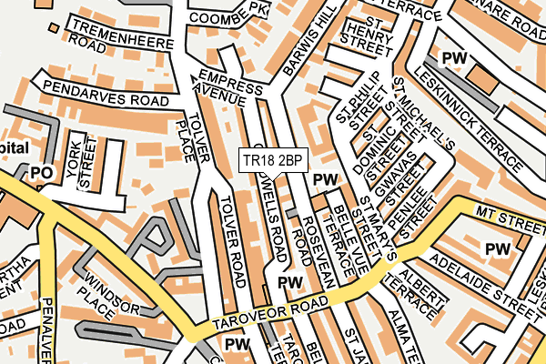 TR18 2BP map - OS OpenMap – Local (Ordnance Survey)