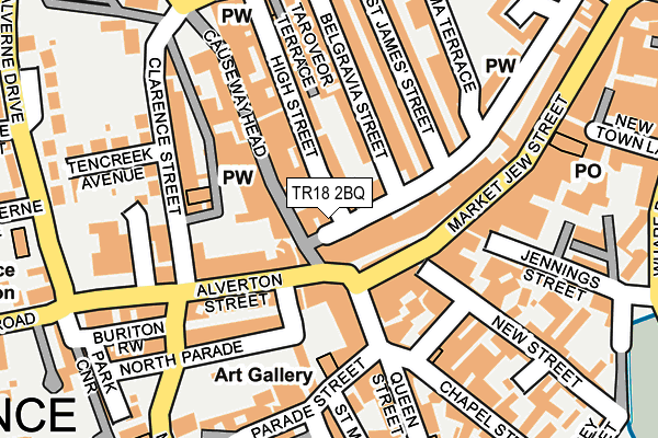 TR18 2BQ map - OS OpenMap – Local (Ordnance Survey)