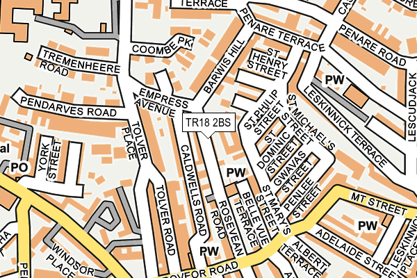 TR18 2BS map - OS OpenMap – Local (Ordnance Survey)