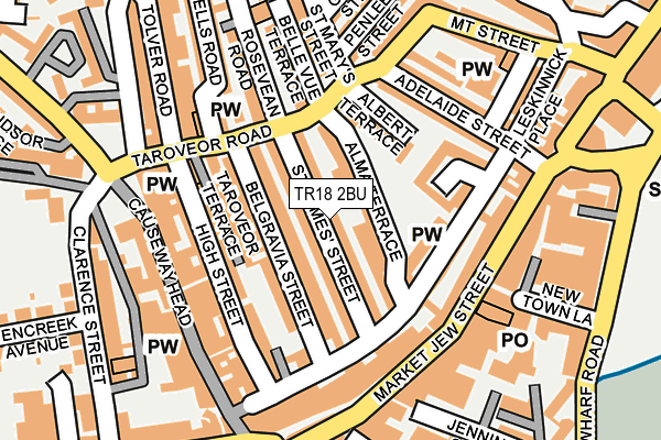 TR18 2BU map - OS OpenMap – Local (Ordnance Survey)
