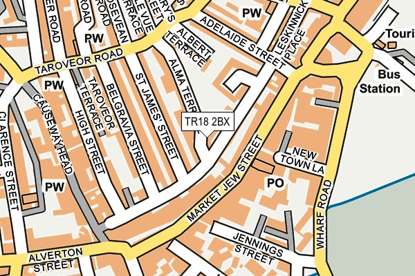 TR18 2BX map - OS OpenMap – Local (Ordnance Survey)