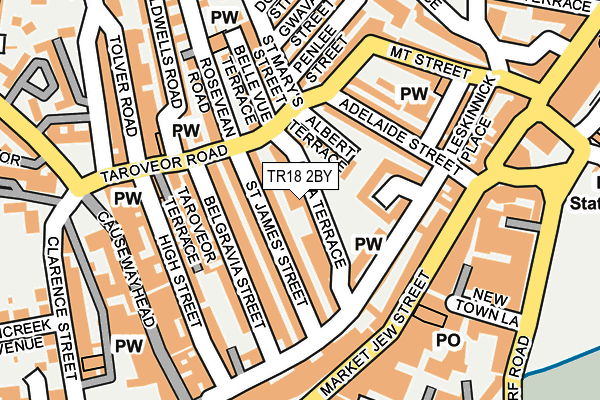 TR18 2BY map - OS OpenMap – Local (Ordnance Survey)