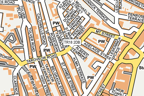 TR18 2DB map - OS OpenMap – Local (Ordnance Survey)