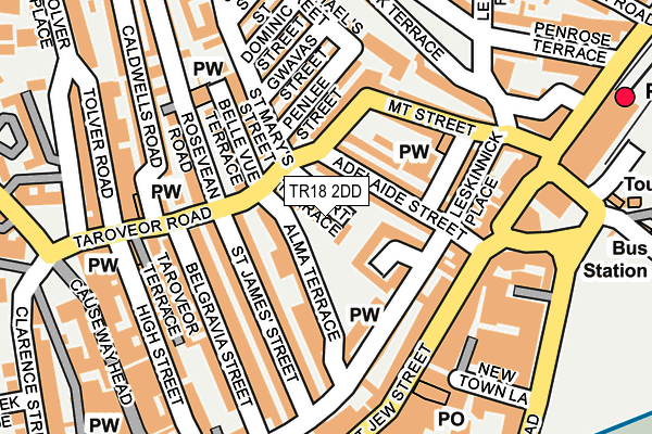 TR18 2DD map - OS OpenMap – Local (Ordnance Survey)