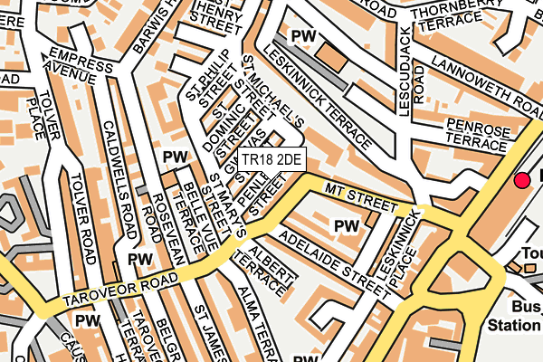 TR18 2DE map - OS OpenMap – Local (Ordnance Survey)