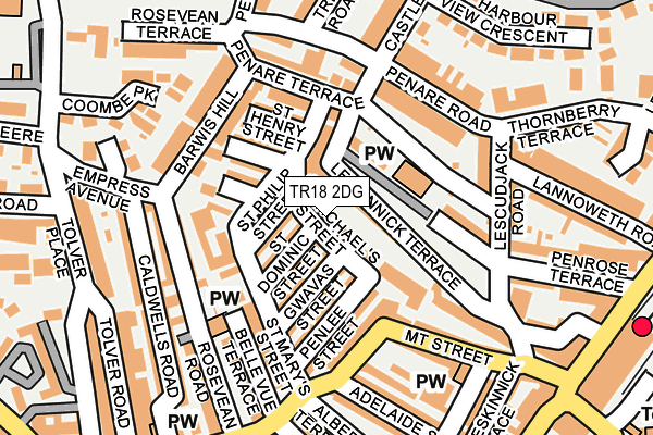 TR18 2DG map - OS OpenMap – Local (Ordnance Survey)