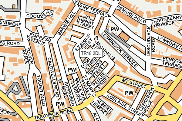 TR18 2DL map - OS OpenMap – Local (Ordnance Survey)