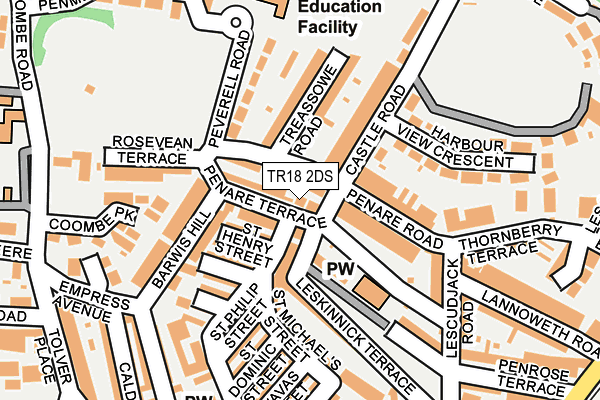 TR18 2DS map - OS OpenMap – Local (Ordnance Survey)