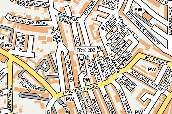 TR18 2DZ map - OS OpenMap – Local (Ordnance Survey)