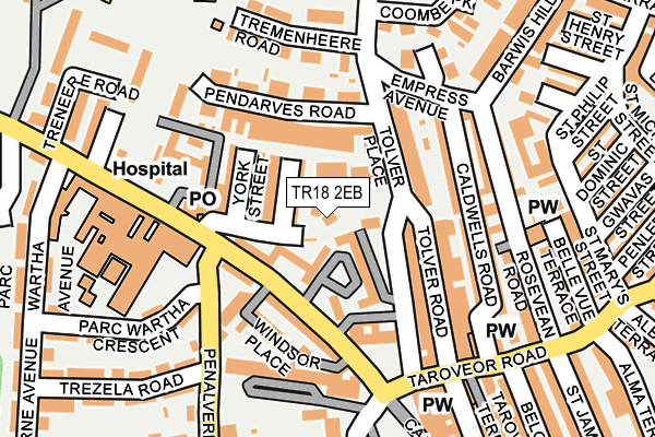 TR18 2EB map - OS OpenMap – Local (Ordnance Survey)