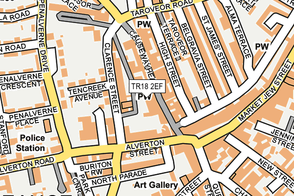 TR18 2EF map - OS OpenMap – Local (Ordnance Survey)
