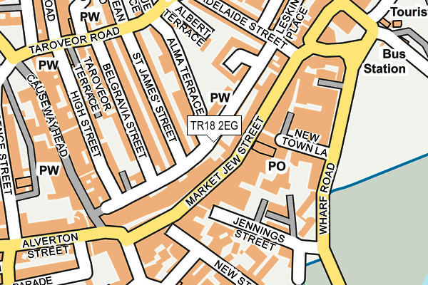 TR18 2EG map - OS OpenMap – Local (Ordnance Survey)