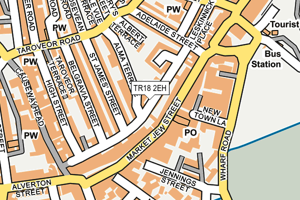 TR18 2EH map - OS OpenMap – Local (Ordnance Survey)