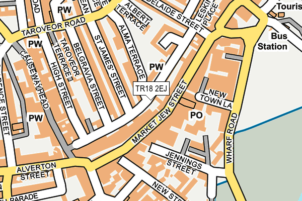 TR18 2EJ map - OS OpenMap – Local (Ordnance Survey)