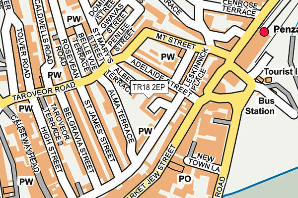 TR18 2EP map - OS OpenMap – Local (Ordnance Survey)