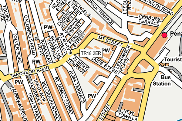 TR18 2ER map - OS OpenMap – Local (Ordnance Survey)
