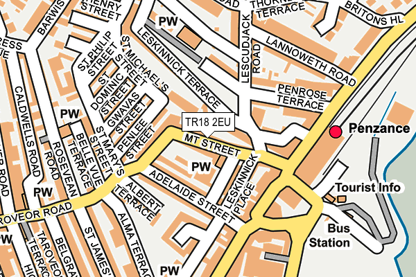 TR18 2EU map - OS OpenMap – Local (Ordnance Survey)