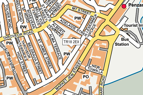 TR18 2EX map - OS OpenMap – Local (Ordnance Survey)