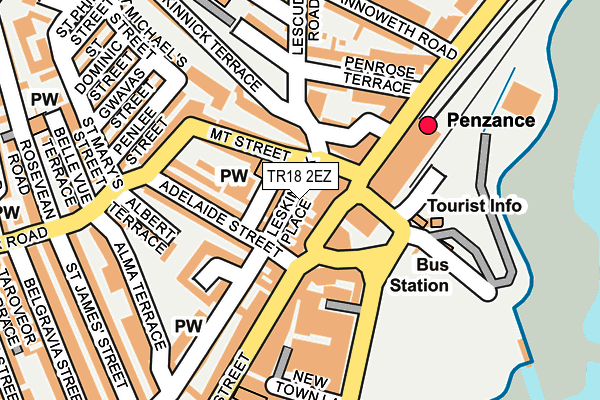 TR18 2EZ map - OS OpenMap – Local (Ordnance Survey)