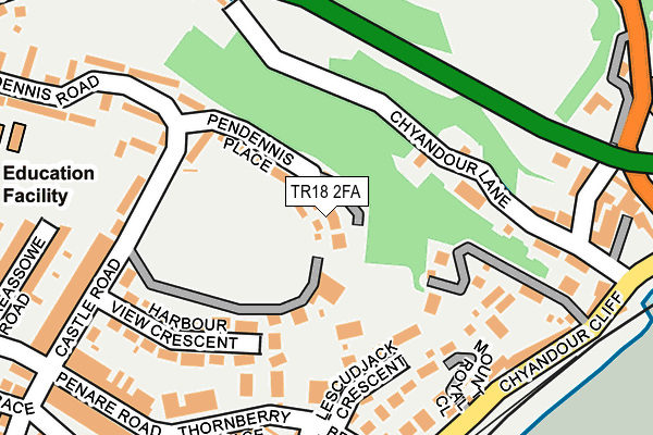 TR18 2FA map - OS OpenMap – Local (Ordnance Survey)