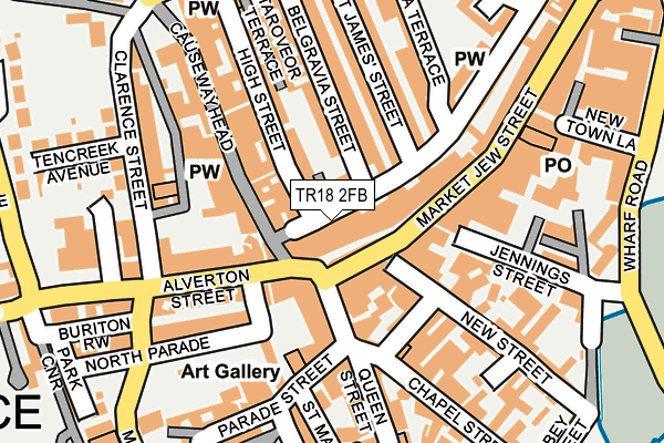 TR18 2FB map - OS OpenMap – Local (Ordnance Survey)