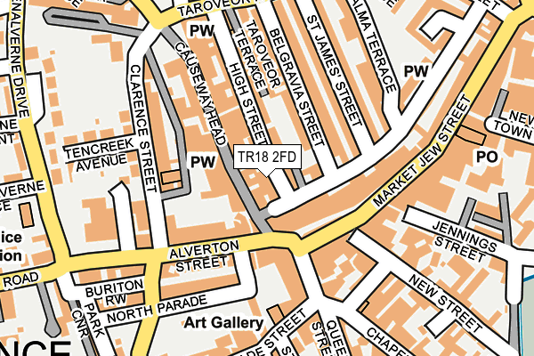 TR18 2FD map - OS OpenMap – Local (Ordnance Survey)