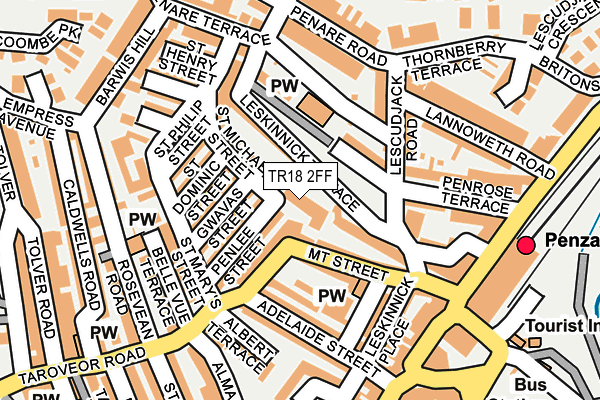 TR18 2FF map - OS OpenMap – Local (Ordnance Survey)
