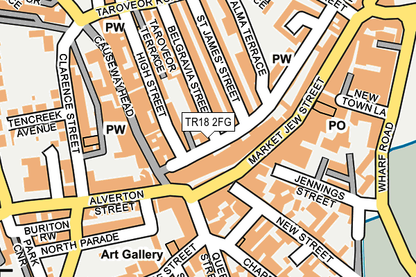 TR18 2FG map - OS OpenMap – Local (Ordnance Survey)