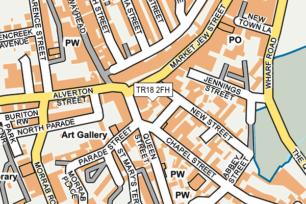 TR18 2FH map - OS OpenMap – Local (Ordnance Survey)