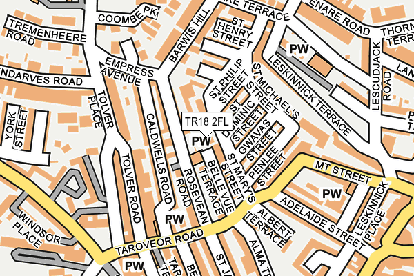 TR18 2FL map - OS OpenMap – Local (Ordnance Survey)