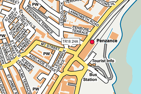 TR18 2HA map - OS OpenMap – Local (Ordnance Survey)